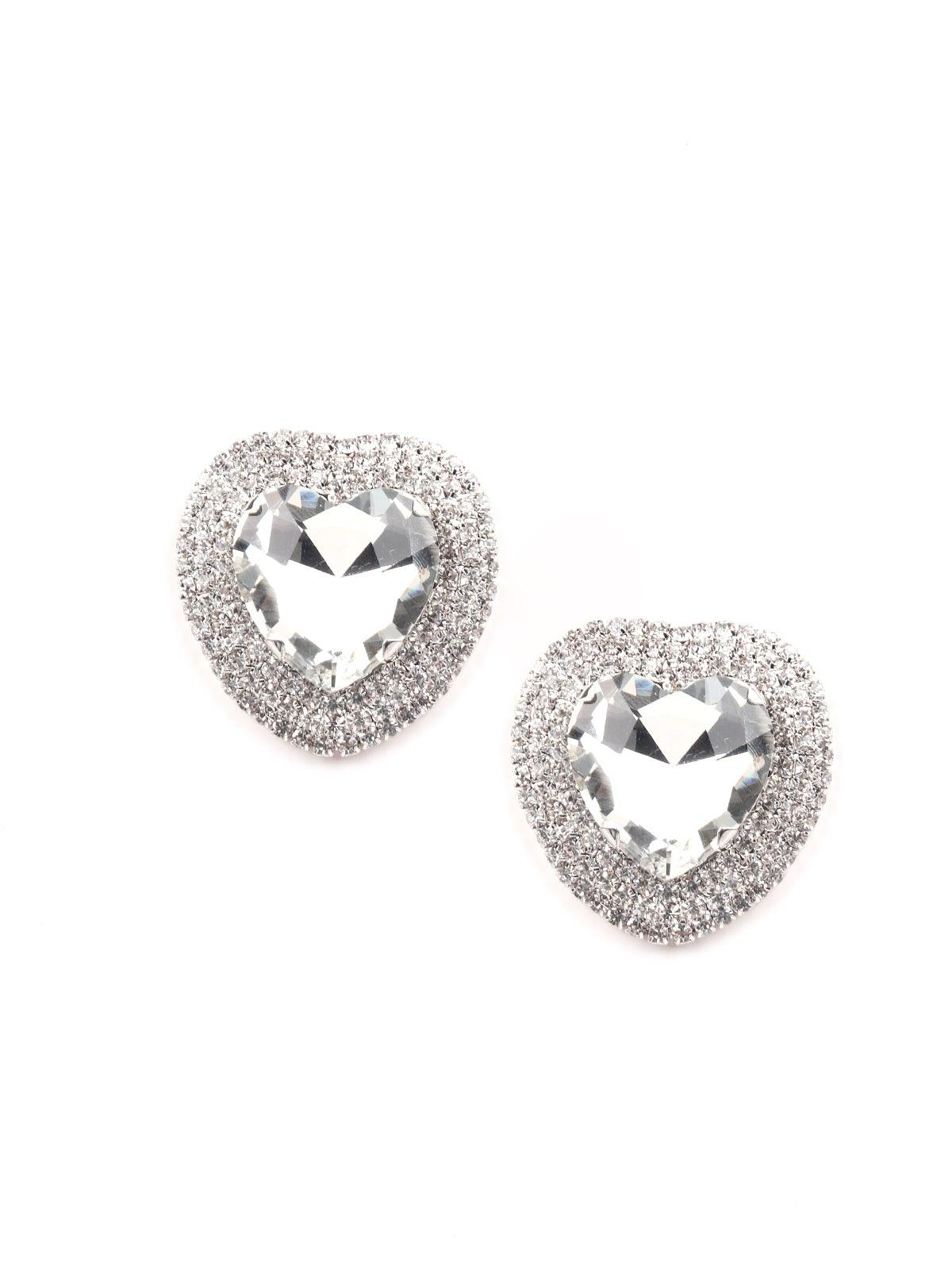 Women's Heart Shaped Statement Stud Earring