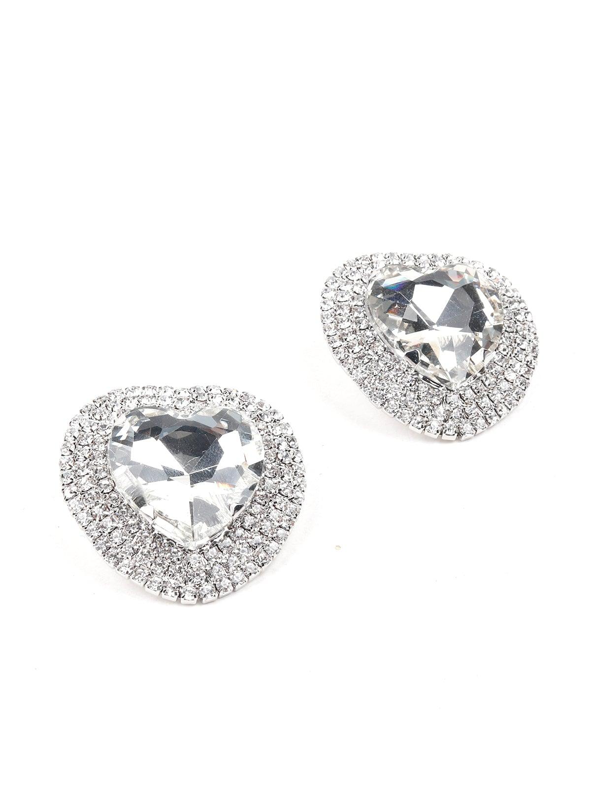 Women's Heart Shaped Statement Stud Earring