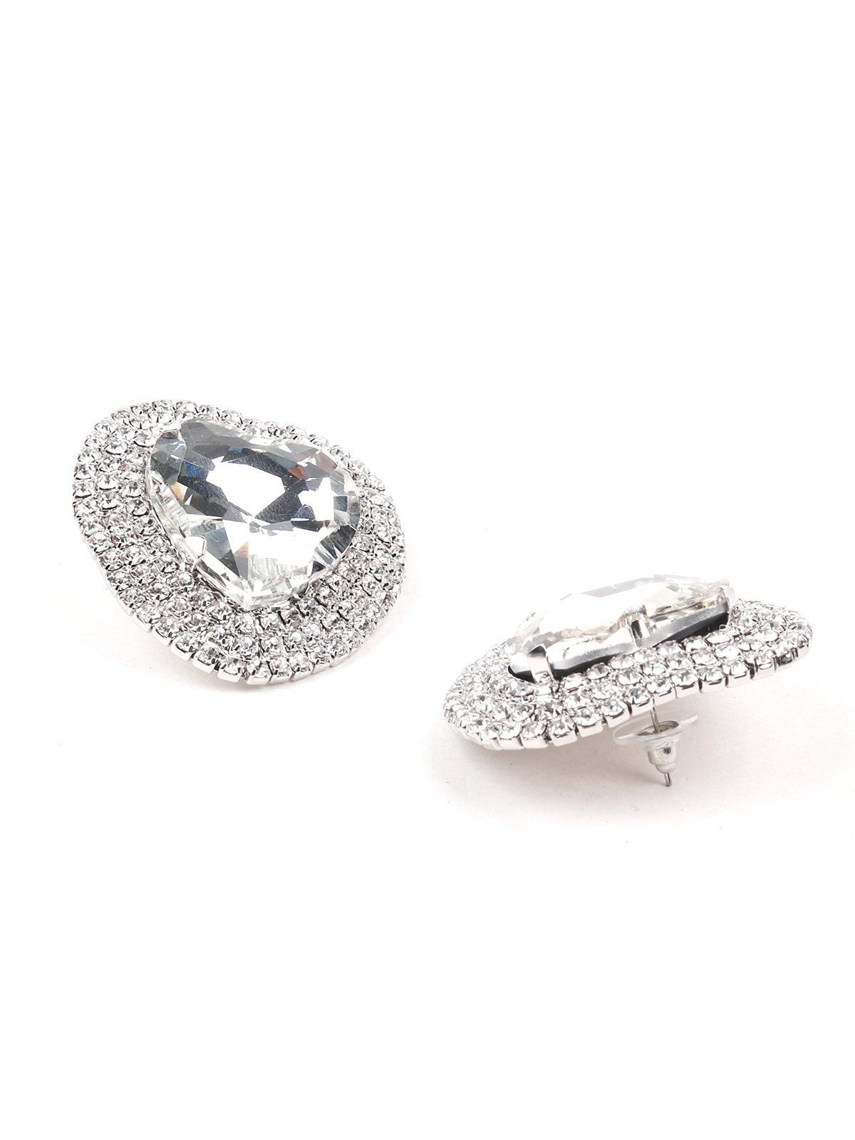 Women's Heart Shaped Statement Stud Earring