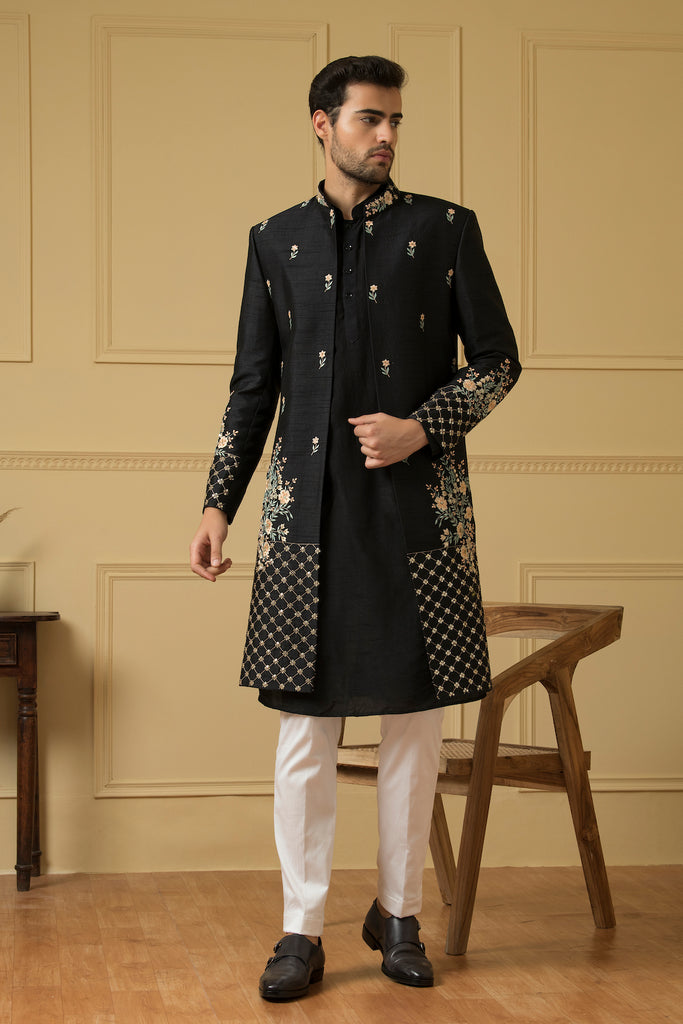 Men's Floral Noir Jacket Set