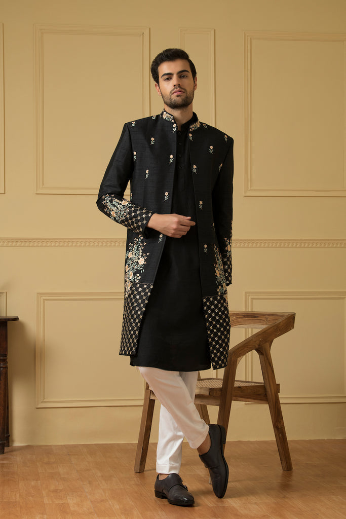 Men's Floral Noir Jacket Set
