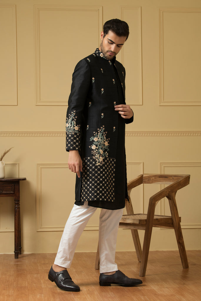 Men's Floral Noir Jacket Set