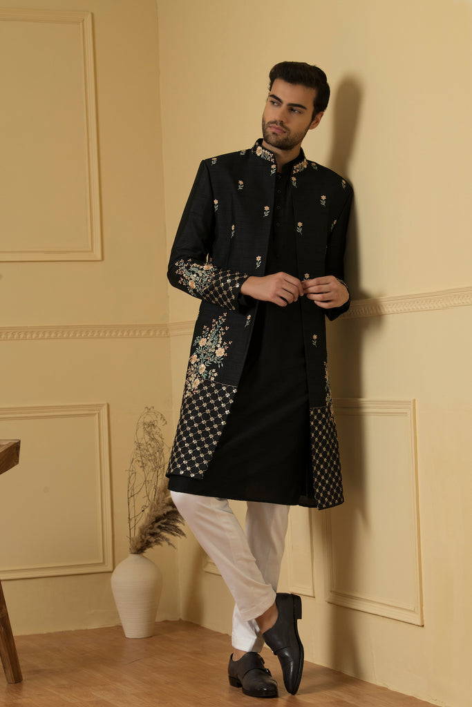 Men's Floral Noir Jacket Set