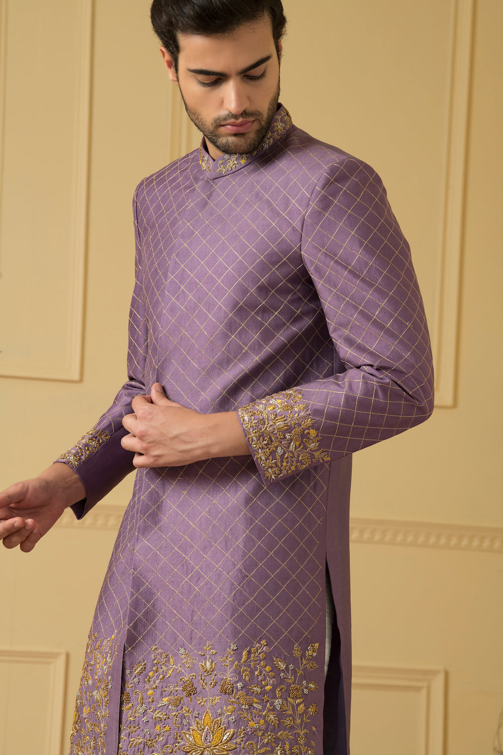 Men's Majestic Purple Marvel Sherwani - Hilo Design