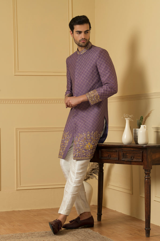 Men's Majestic Purple Marvel Sherwani