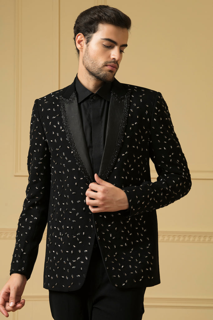 Men's Black Beads Blazer
