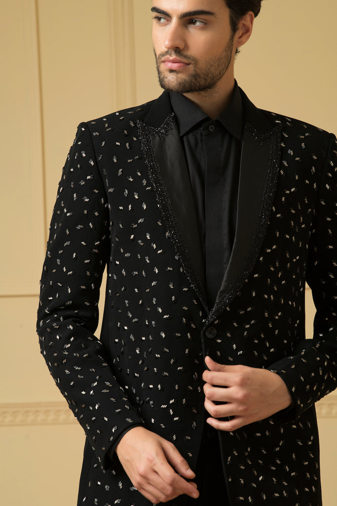 Men's Black Beads Blazer