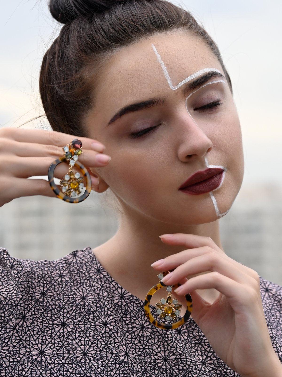 Women's Hoop Crystal Embellished Earring