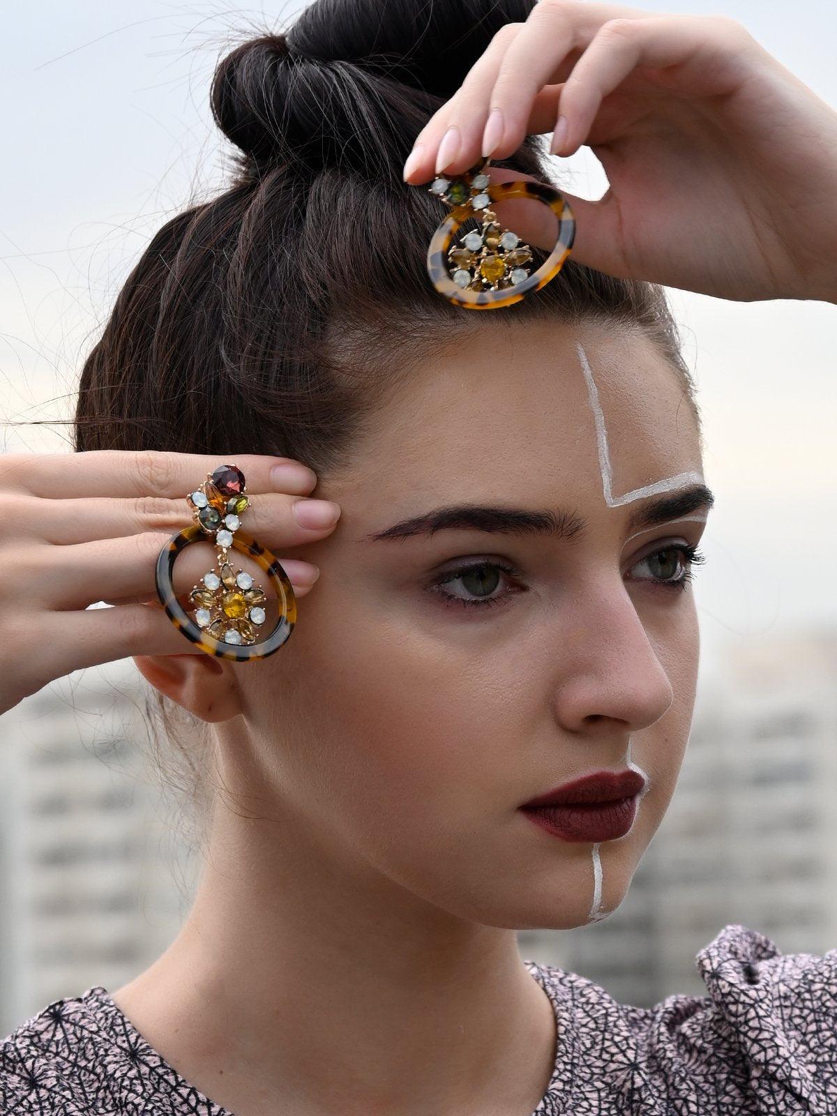 Women's Hoop Crystal Embellished Earring