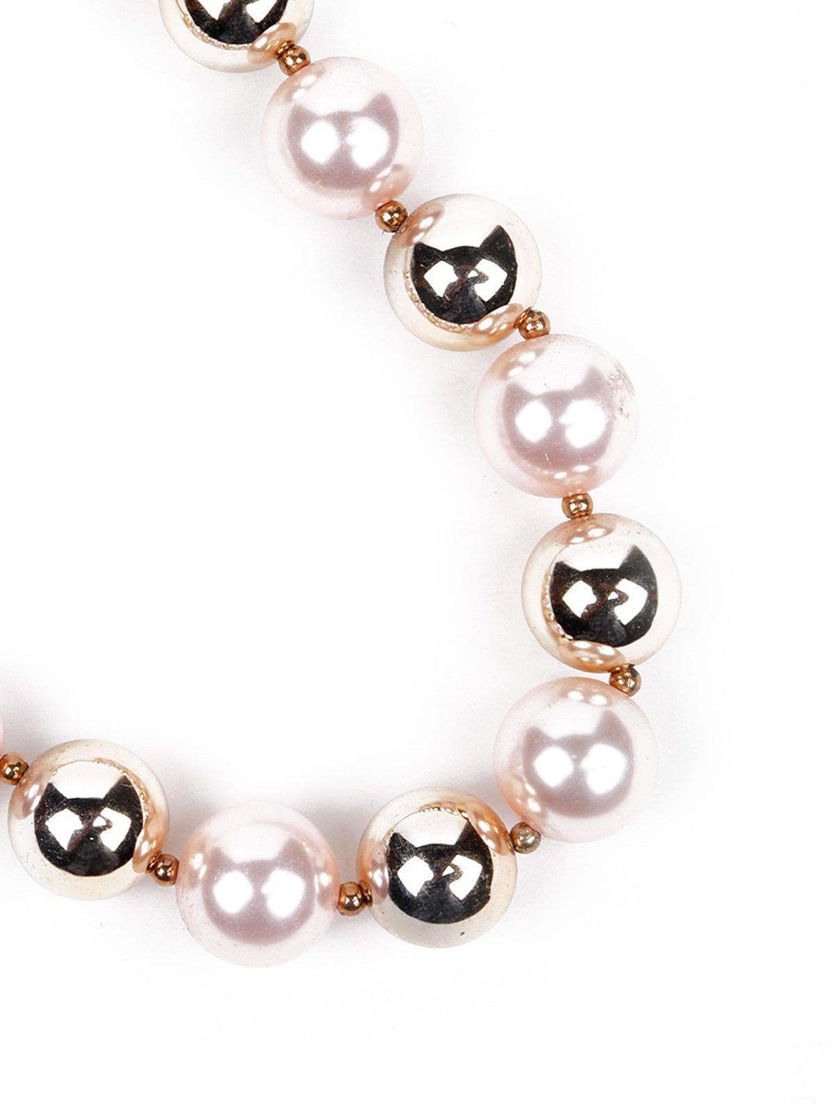 Women's Huge White Beaded Statement Necklac