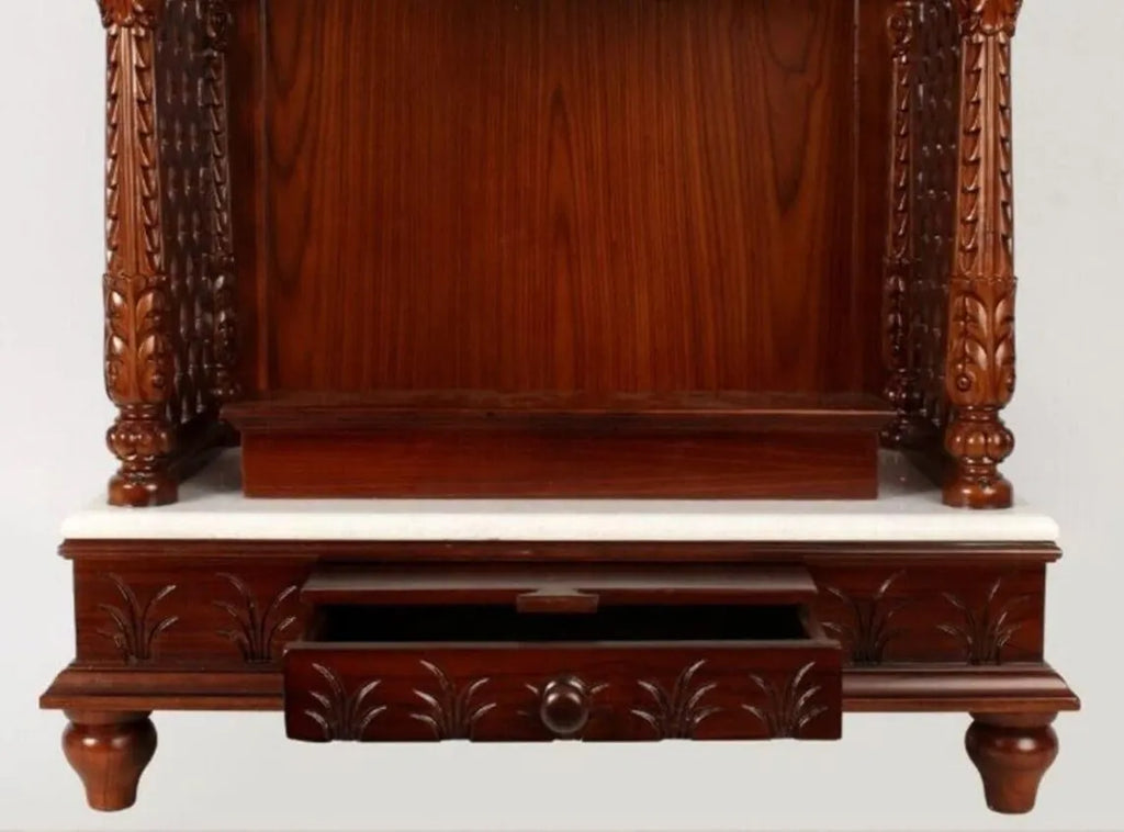Handmade Teakwood Mandir: Customizable, Handcarved Home Temple