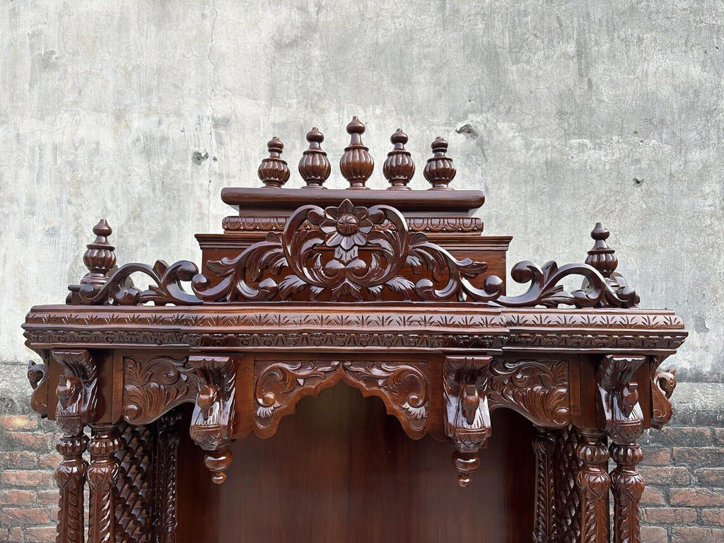 Puja mandir solid Teakwood Handmade Customizable Home Wooden Temple solid teakwood hand carved unique Large Wooden Mandir All Handcrafted
