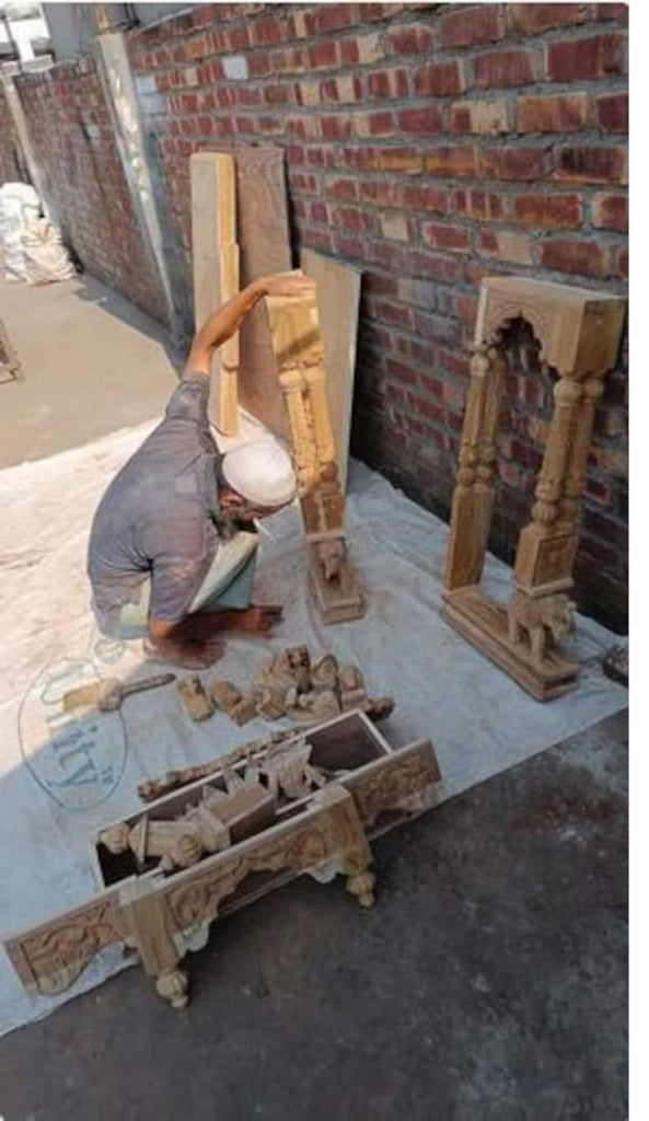 Wooden temple 65" Large solid Teakwood mandir handcarved traditional unique design Handmade Customizable Home Wooden Temple solid teakwood