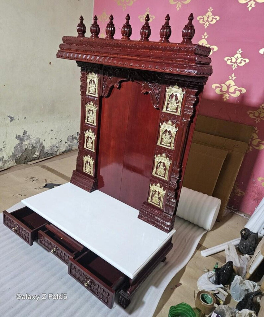 Teakwood lakhsmi mandir Handmade Customizable Home Wooden Temple solid teakwood hand carved unique Large Wooden Mandir All Handcrafted