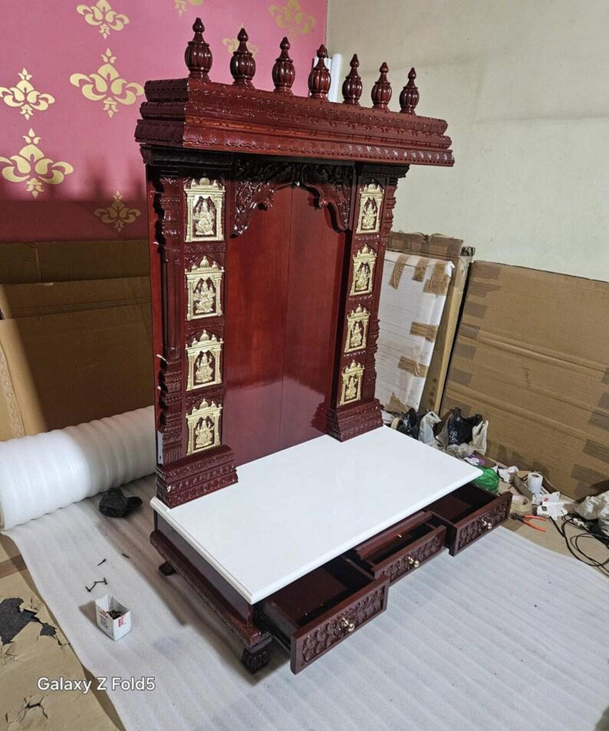 Teakwood lakhsmi mandir Handmade Customizable Home Wooden Temple solid teakwood hand carved unique Large Wooden Mandir All Handcrafted