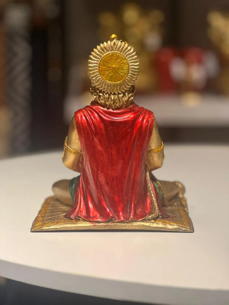 Resin Meditating Lord Hanuman Idol with Copper Finish â€“ 8 Inch Hanuman Statue