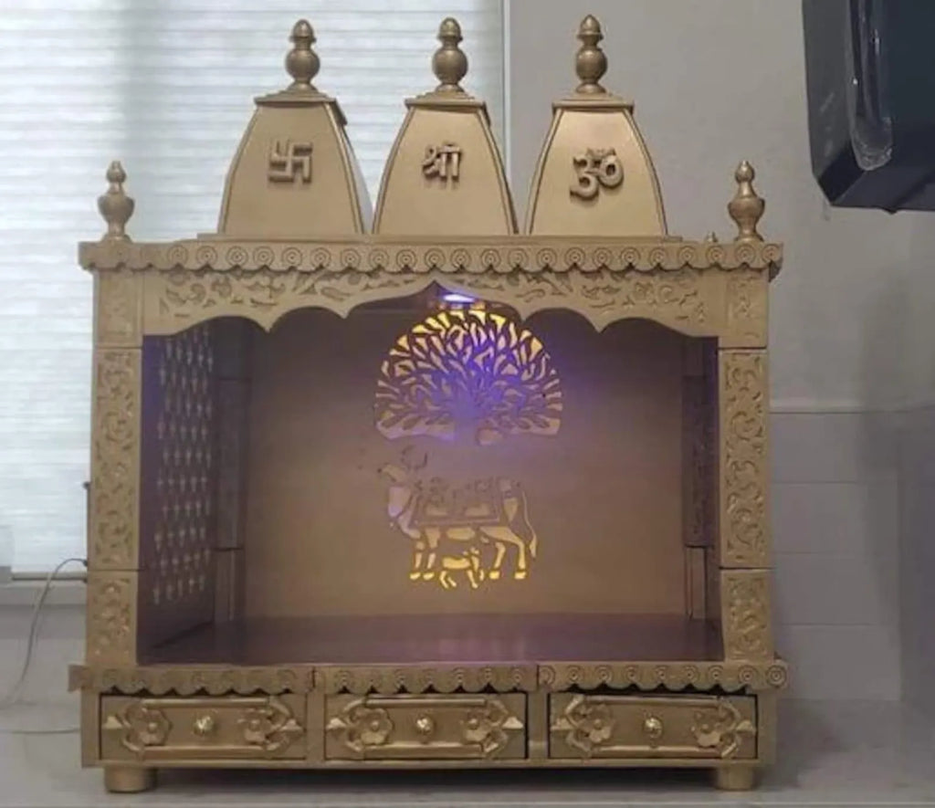 Handmade Teakwood Mandir: Customizable Wooden Home Temple