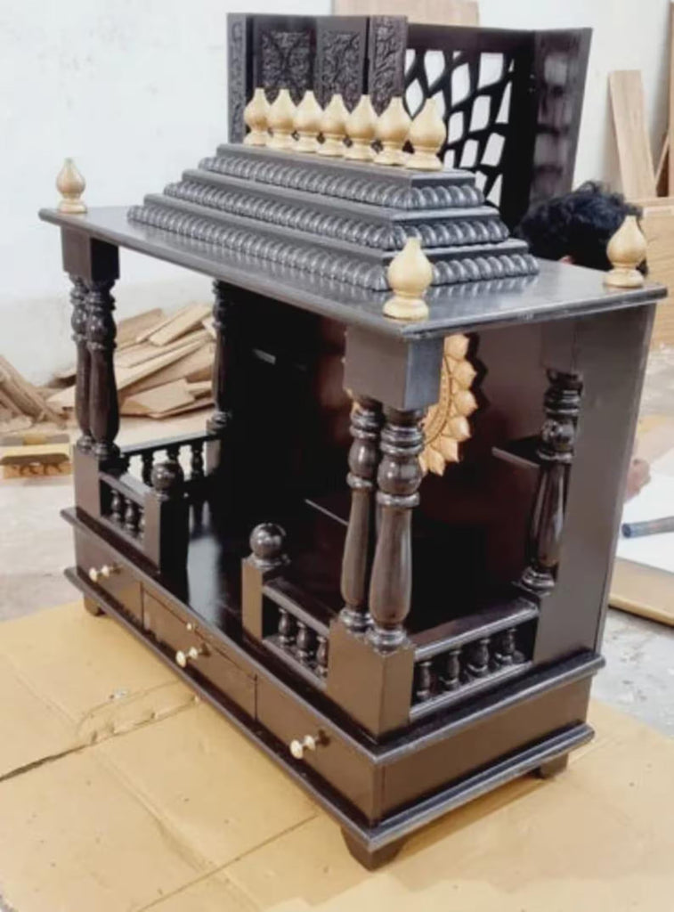 Home temple Handmade Customizable Home Wooden Temple solid teakwood hand carved unique Large Wooden Mandir All Handcrafted Carving