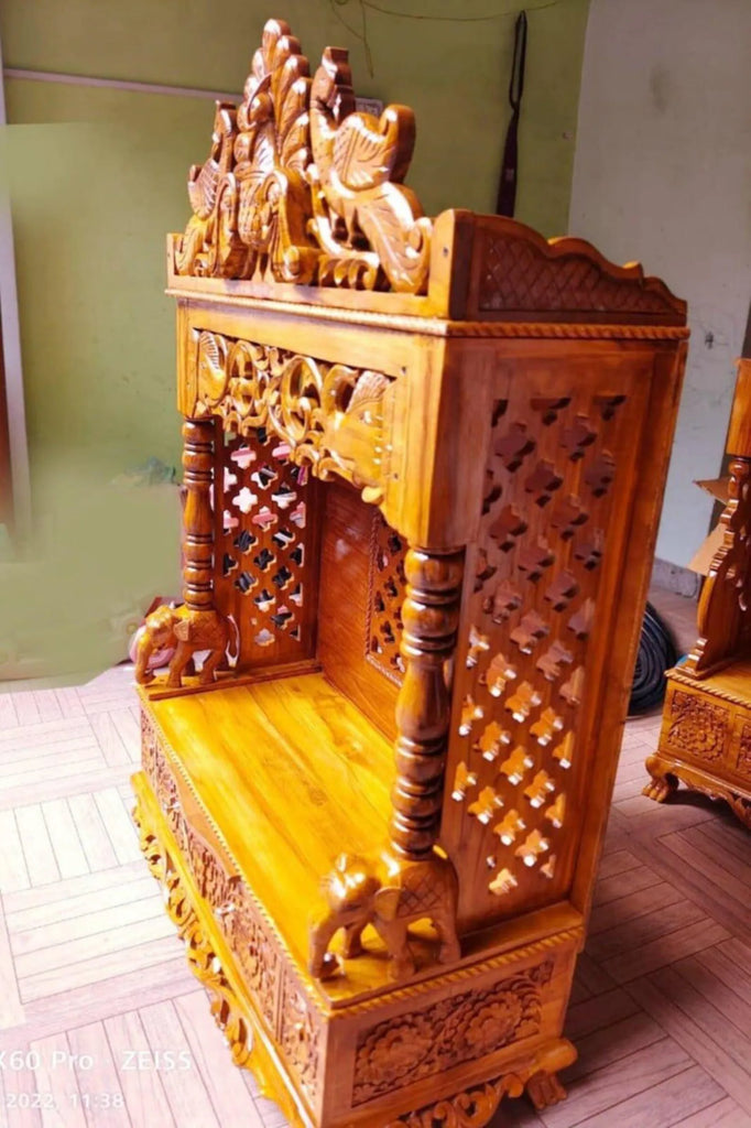 Wooden temple Handmade Customizable Home Wooden Temple solid teakwood hand carved unique Large Wooden Mandir All Handcrafted Carving