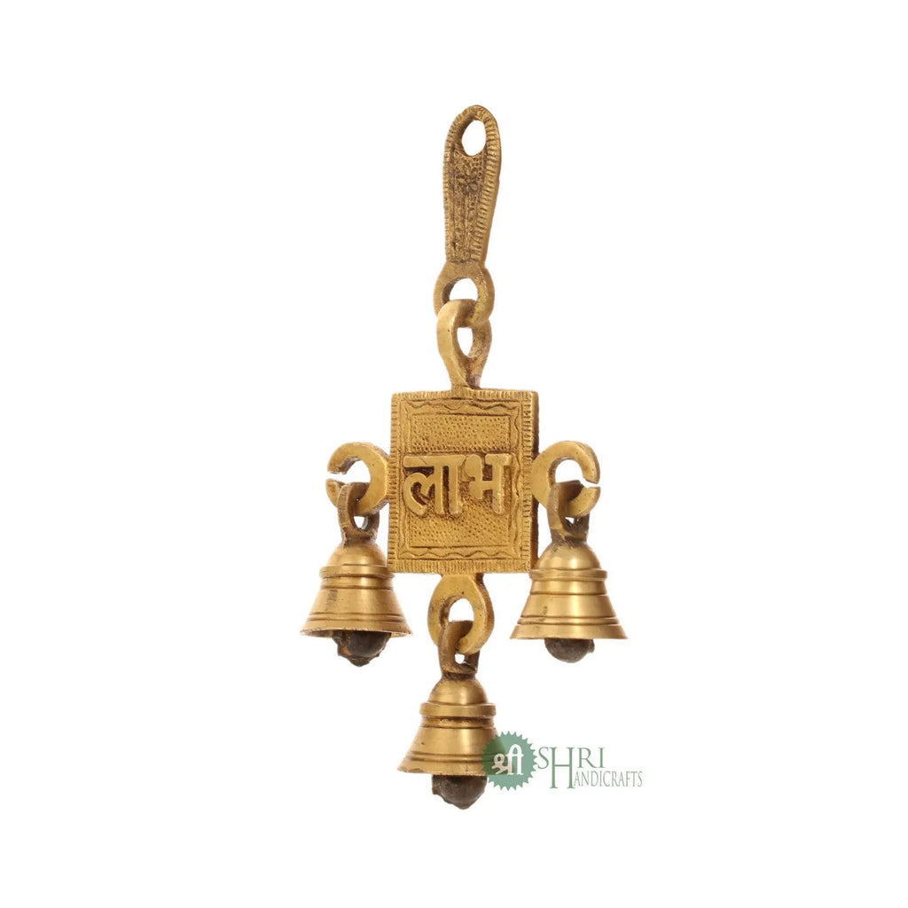 6" Brass Shubh-Labh Hanging Bells