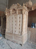 Handmade Teakwood Temple with Brass Bells, Customizable Puja Mandir