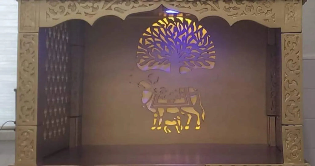 Handmade Teakwood Mandir: Customizable Wooden Home Temple