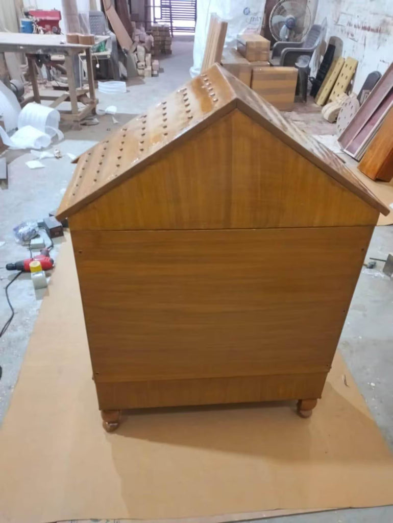 Handmade Teakwood Mandir: Customizable Home Temple with Hand Carved Details