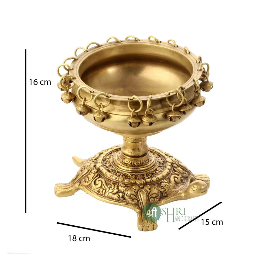 Brass Turtle Urli with Bells