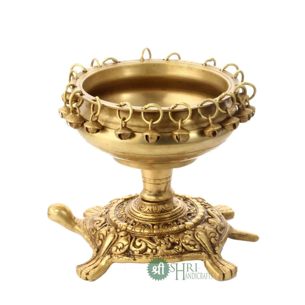 Brass Turtle Urli with Bells