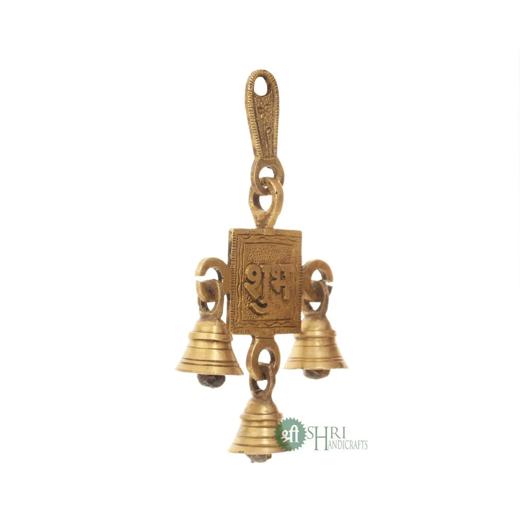 6" Brass Shubh-Labh Hanging Bells