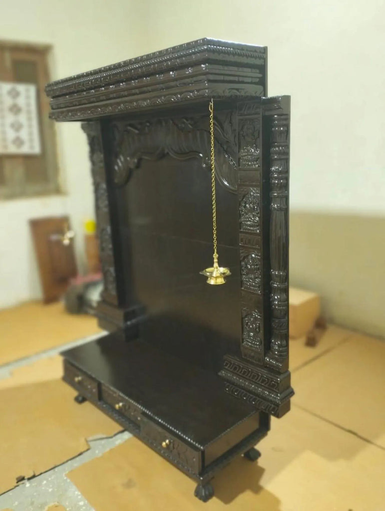 Home temple Handmade Customizable tariff free shipping solid teakwood hand carved unique Large Wooden Mandir All Handcrafted Carving