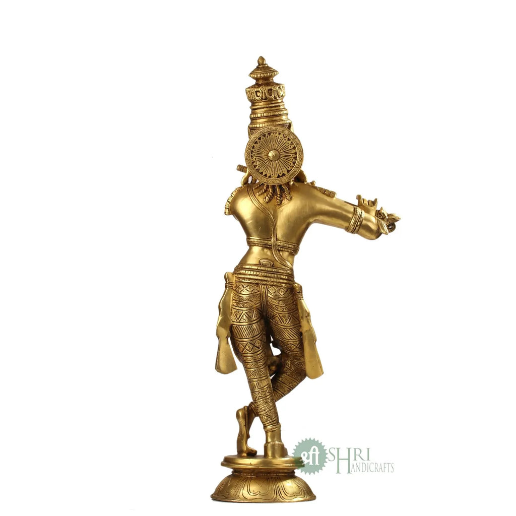 23 Inch Pure Brass Lord Krishna with Flute