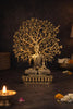 6.5 Inch Brass Tree Buddha Idol