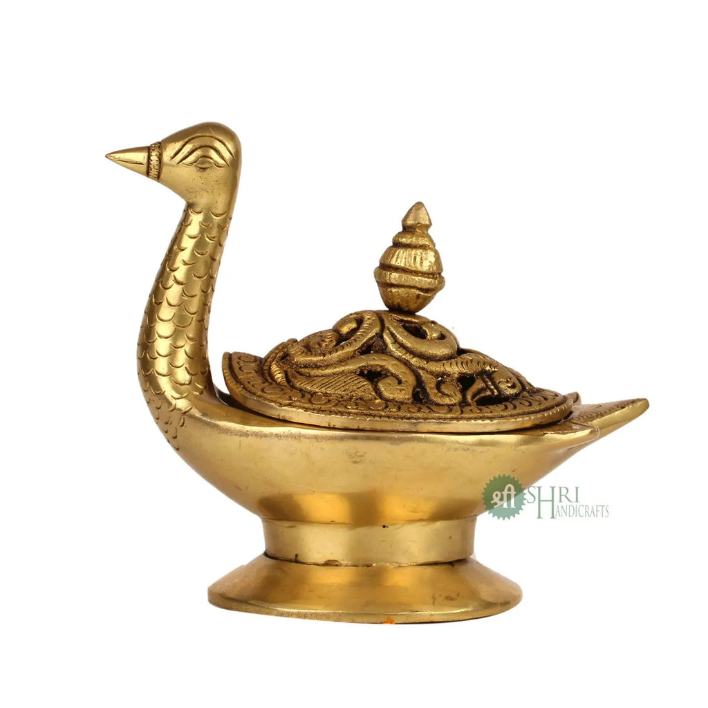 Brass Duck Shape Dhuni | Incense Dhoop Burner for Purification & Décor