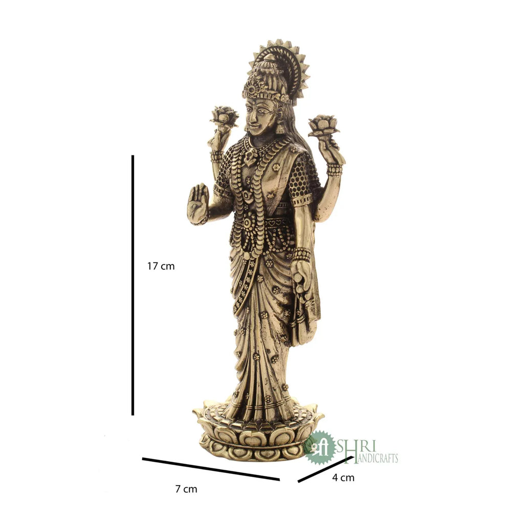 7 Inch Brass Laxmi Standing Idol