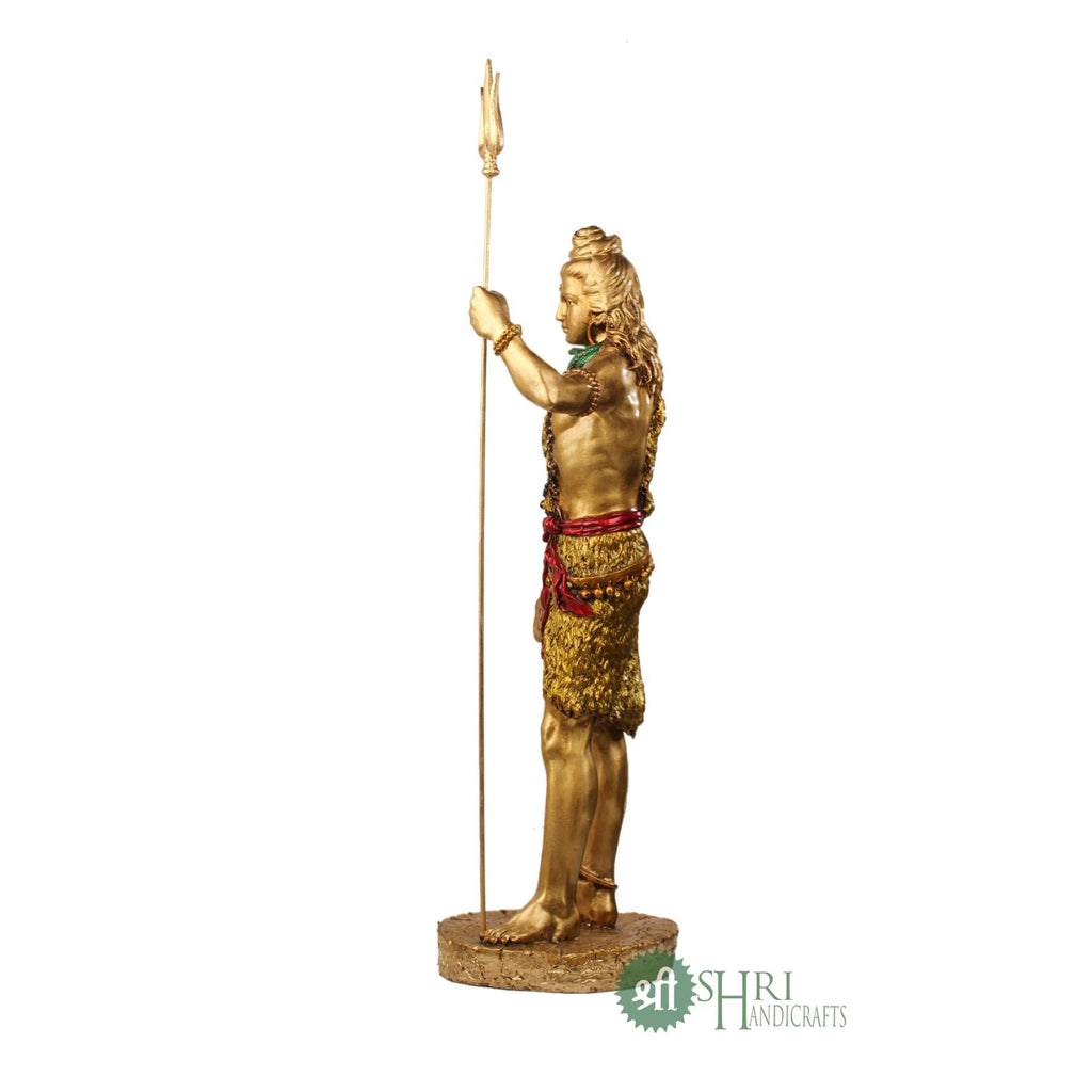 18 Inch Resin Shiva in Copper Painting