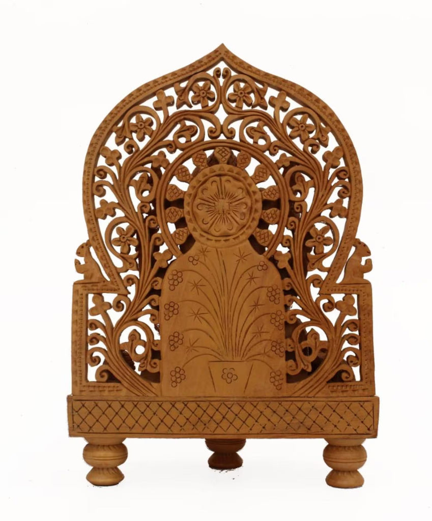 8 Inch Wooden Ganesha Sitting on Base