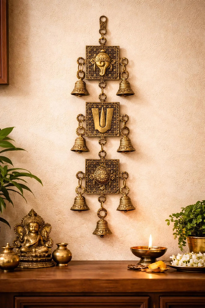 Premium Brass Shanku Chakra Namam Wall Hanging