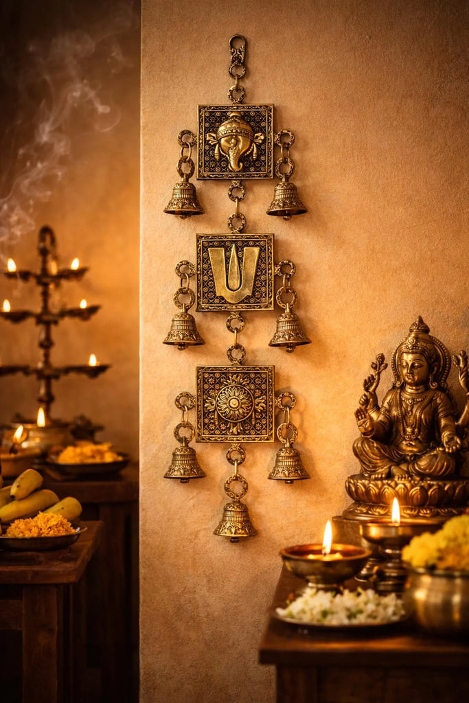 Premium Brass Shanku Chakra Namam Wall Hanging