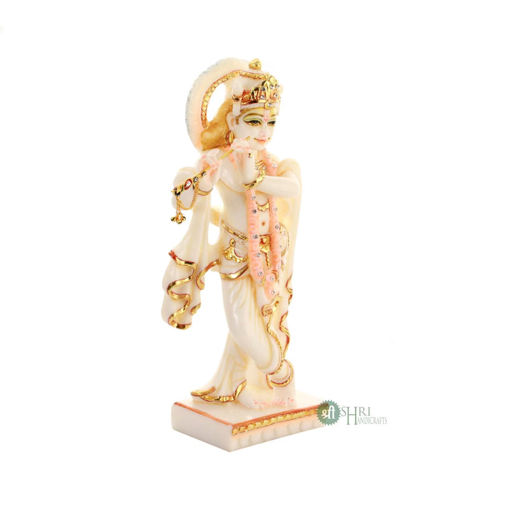12 Inch Krishna Marble Dust Idol