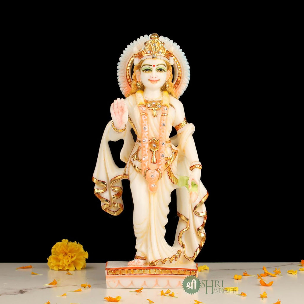12 Inch Radha Marble Dust Idol