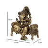 4 Inch Brass Ganesh on Sofa Idol (290 g)