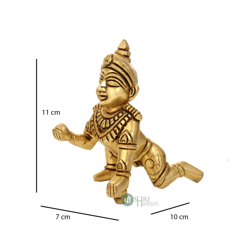 4 Inch Brass Laddu Gopal Idol