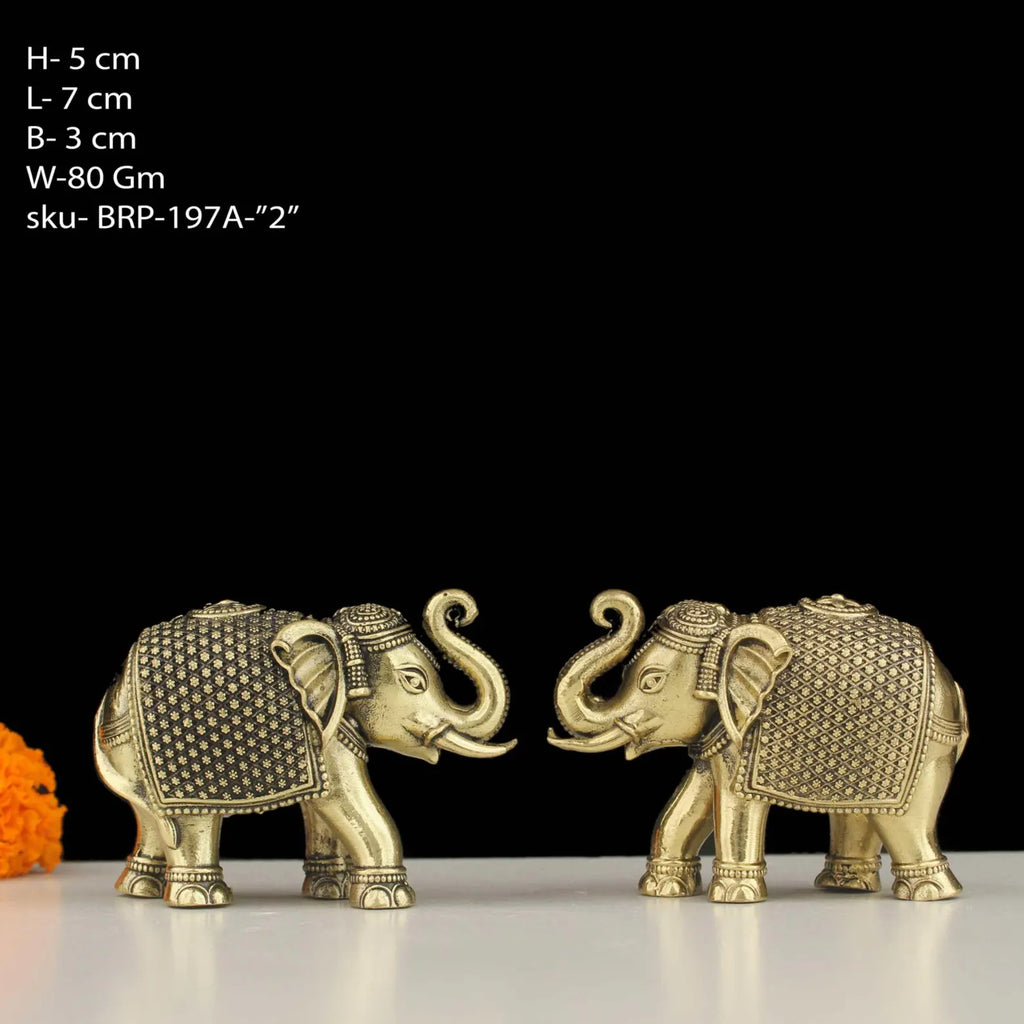 2 Inch Brass Elephant Figurine