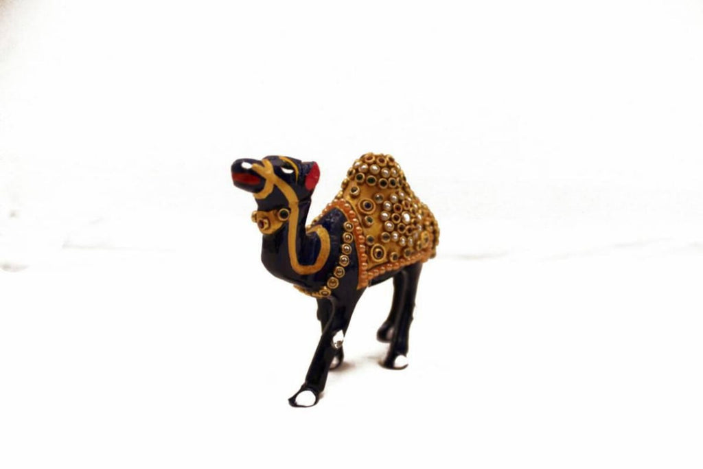 3 Inch Metal Camel Figurine with Jewellery Stone