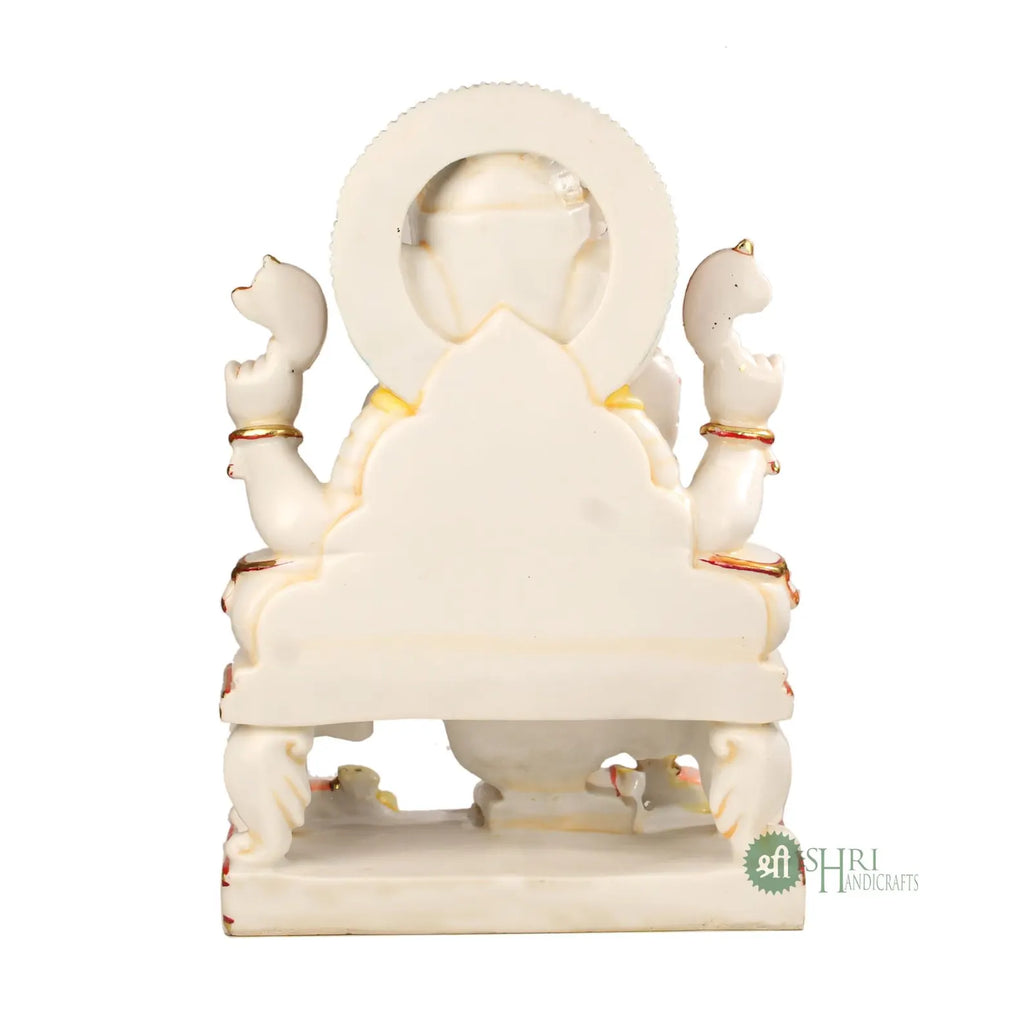 18 Inch Ganesh Chowki Idol in Marble Dust