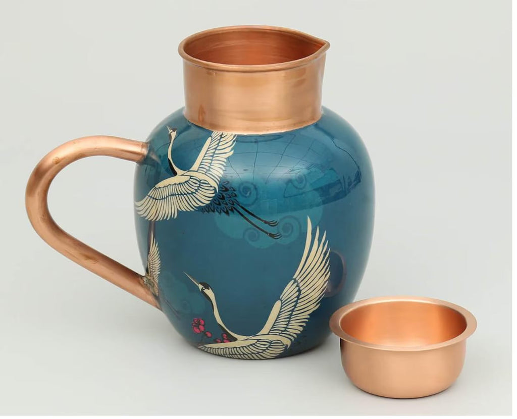 Legend of the Cranes Pure Copper Jug Set