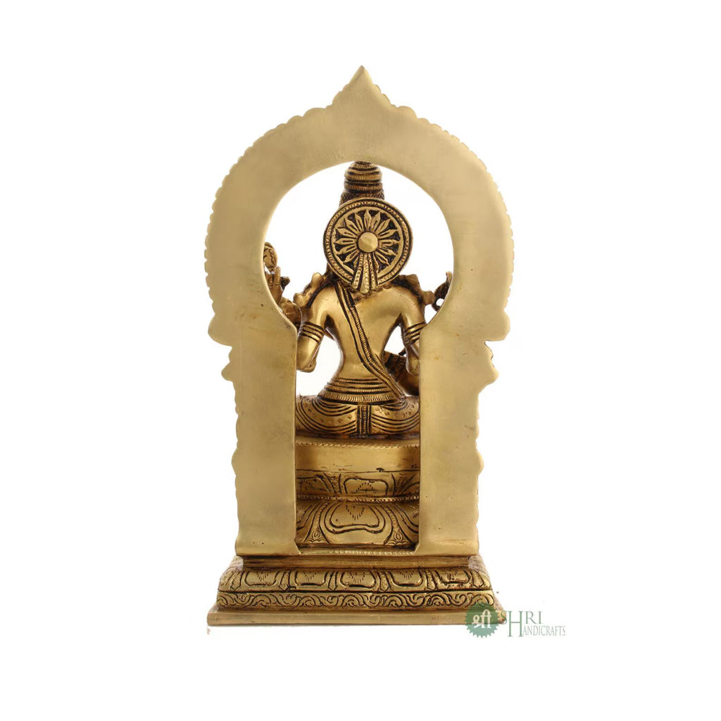 10.5 Inch Handcrafted Brass Goddess Saraswati