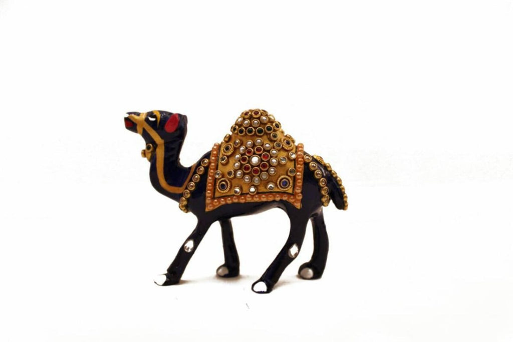 3 Inch Metal Camel Figurine with Jewellery Stone