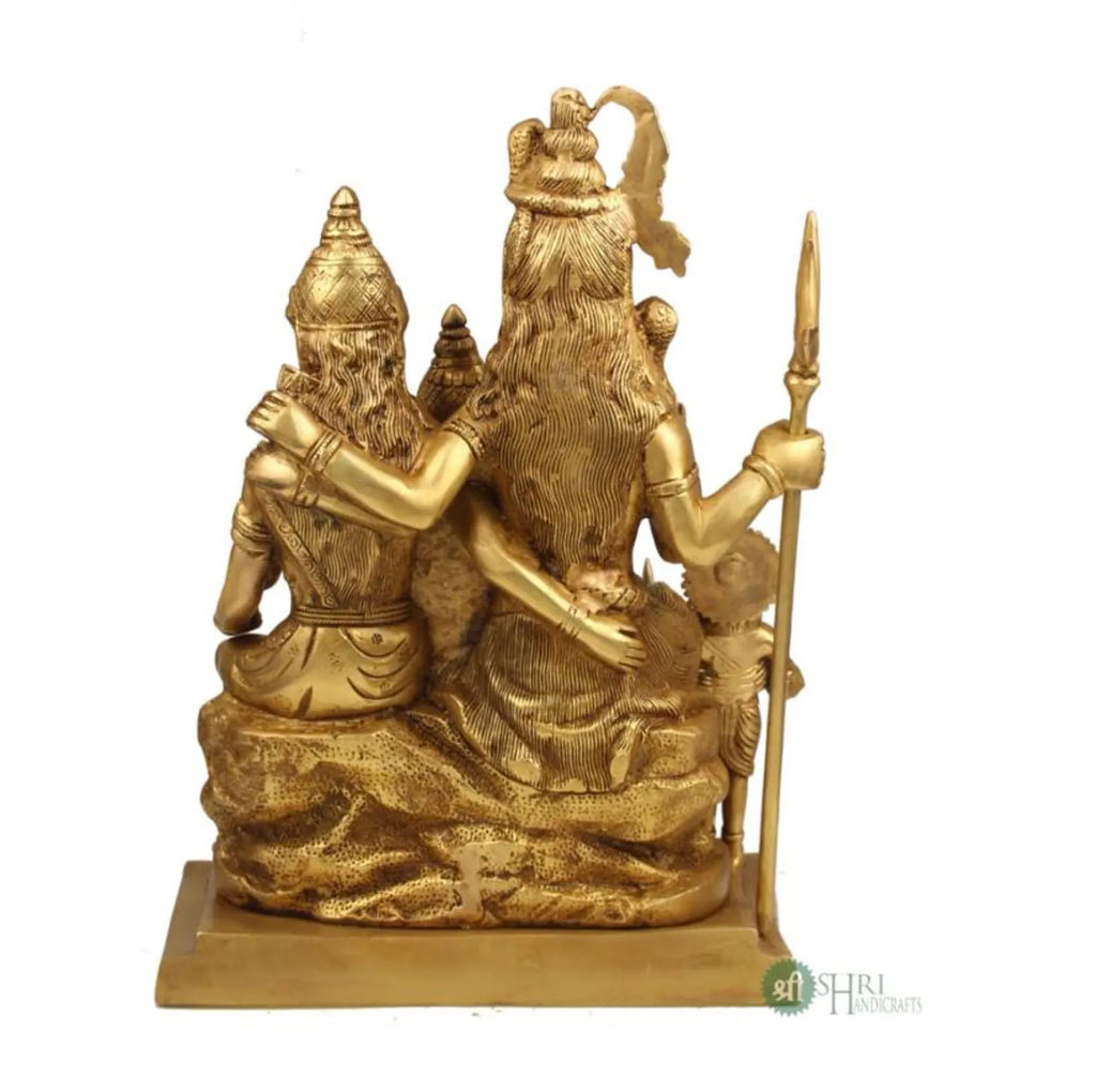 15 Inch Handcrafted Brass Shiv Parivar Idol